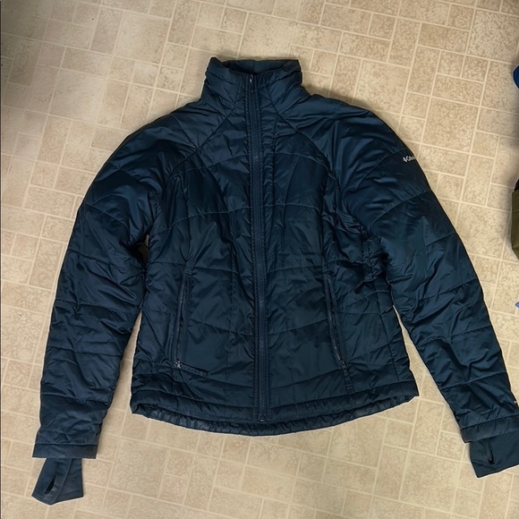 Columbia Black Quilted Puffer Jacket with High Collar - Picture 1 of 4